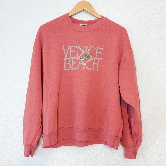Vintage Venice Beach Jerzees Activewear Dolphin Crew Neck Sweatshirt Large - Picture 1 of 5
